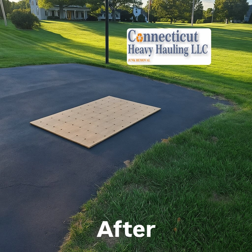After photo: clean driveway or patio cleared of debris by Connecticut Heavy Hauling LLC